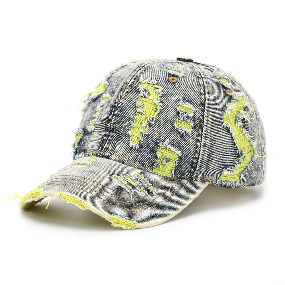 Women's Striped Cotton Sun Hat | Casual Dome Cap with Letter Detail – 7 Styles