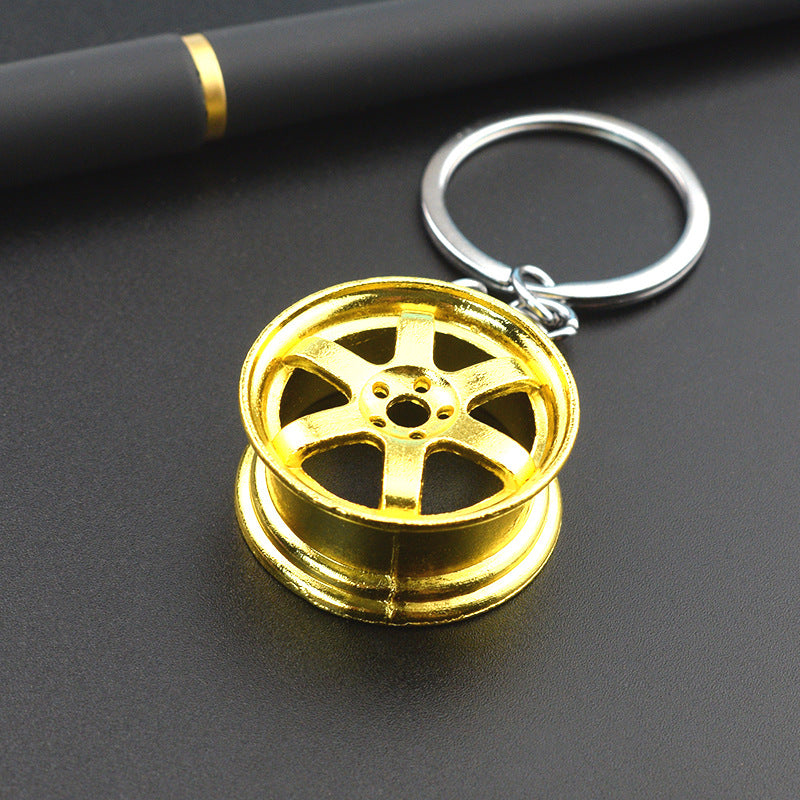 3D Wheel Hub Alloy Keychain | Car Modification Charm | JP Collections