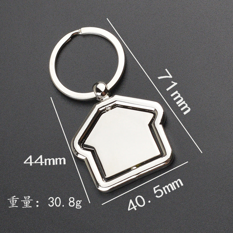 Rotating House Metal Keychain | Geometric Alloy Charm | JP Collections