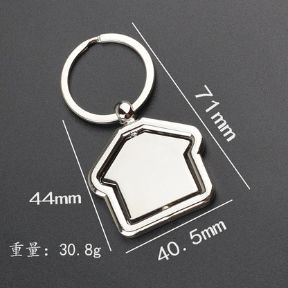 Rotating House Metal Keychain | Geometric Alloy Charm | JP Collections