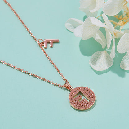 S925 Silver Moissanite Letter F Necklace | GRA Certified