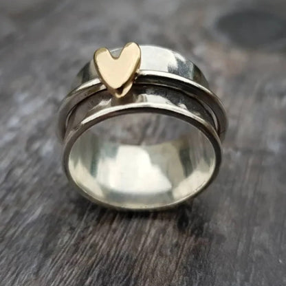 Rotating Decompression Wide-Style Engagement Ring For Women
