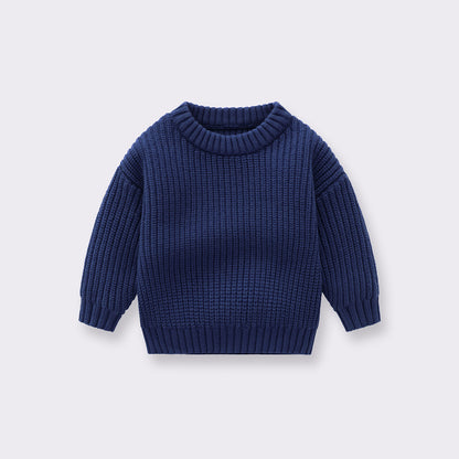 Kids Loose Knit Pullover Sweater – Soft Long Sleeve Top