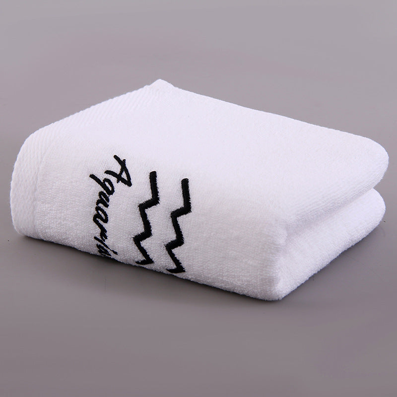 Zodiac Constellation Embroidered Cotton Towel | All 12 Star Signs | 2 Sizes
