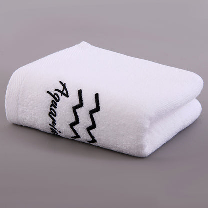 Zodiac Constellation Embroidered Cotton Towel | All 12 Star Signs | 2 Sizes