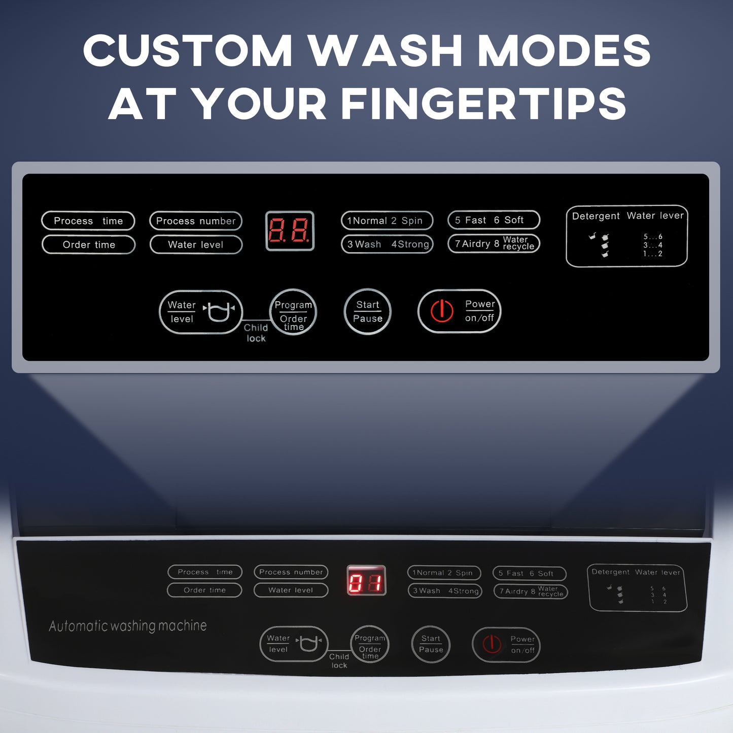 Compact Portable Washing Machine – Fully Automatic, 8 Programs, 4.5kg