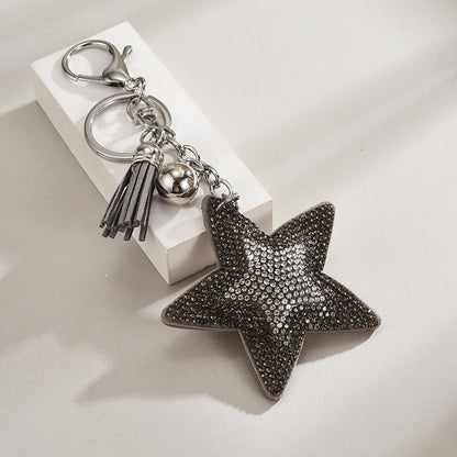 Velvet Pentagram Star Tassel Keychain | 8 Colours