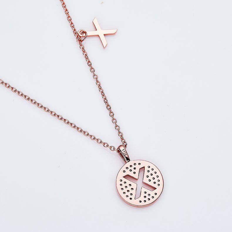 Moissanite Letter X Necklace | Platinum-Plated S925 Silver | GRA Certified
