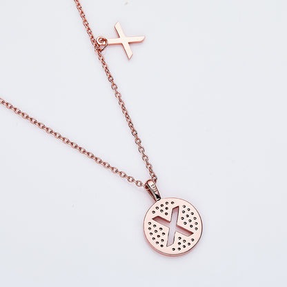 Moissanite Letter X Necklace | Platinum-Plated S925 Silver | GRA Certified