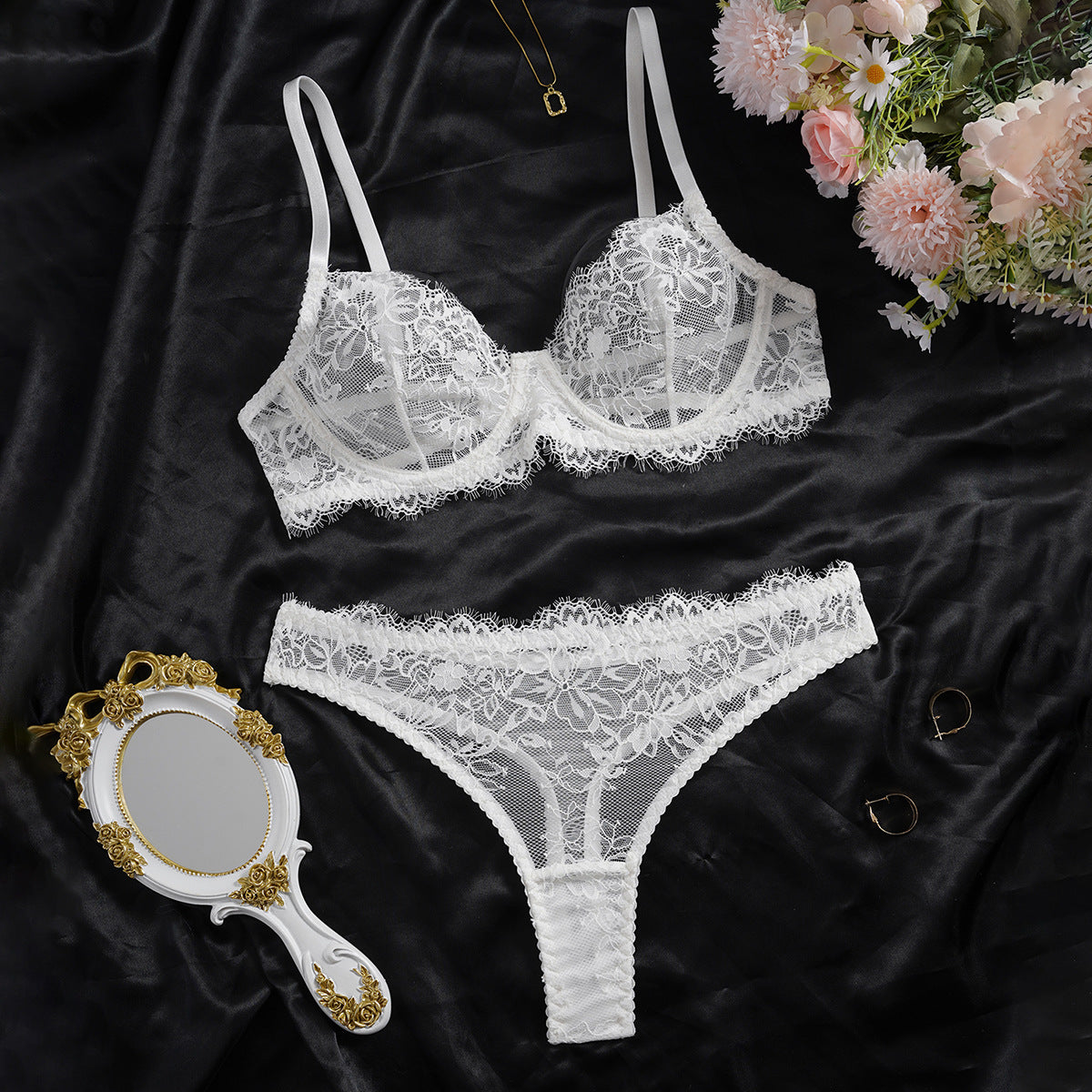 Women's Lace Push-Up Bra & Panties Set | Breathable 3 Colours S-XL