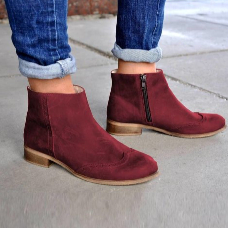 Women's Square-Heel Side-Zip Ankle Boots | EU 34-43