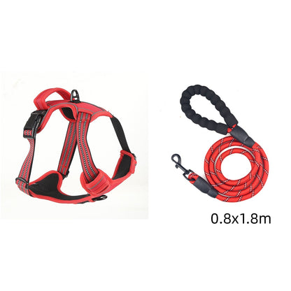 No-Pull Dog Harness – Breathable Reflective Vest | Sizes S–XL | Black, Orange & Red