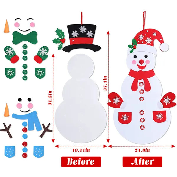 DIY Felt Christmas Snowman Decoration Set | 54 Pieces