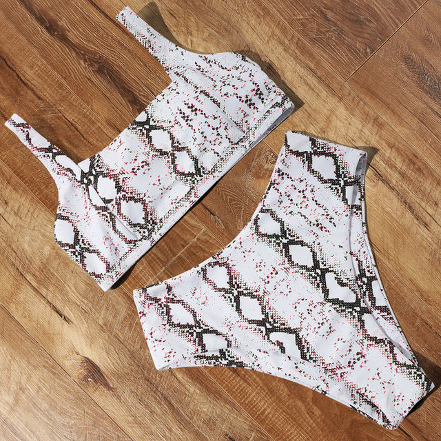 Women's High-Waist Bikini Set – 22 Colours, Bra & Shorts