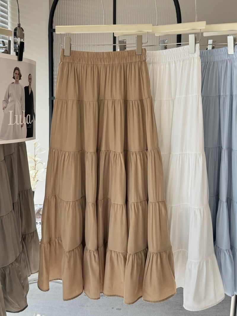 Women's High Waist A-Line Midi Skirt
