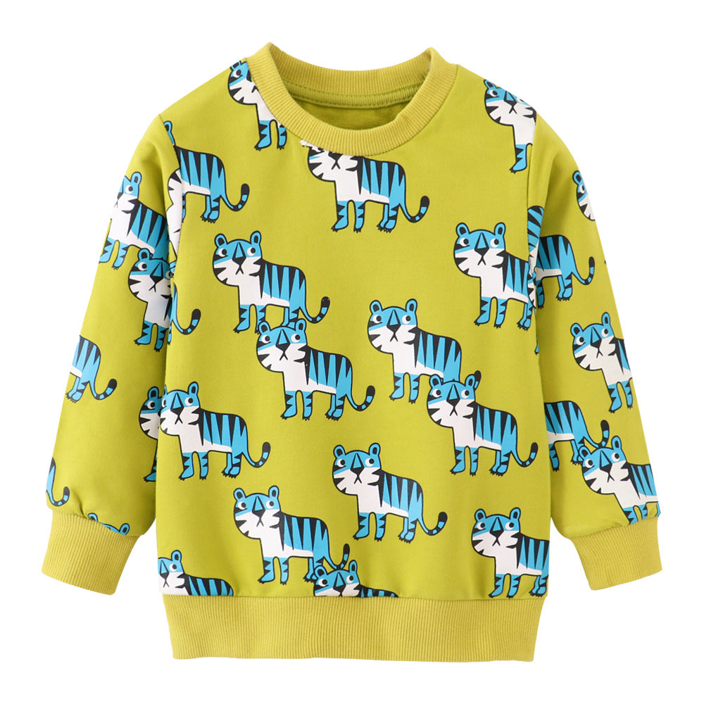Children's Cartoon Print Cotton Sweatshirt