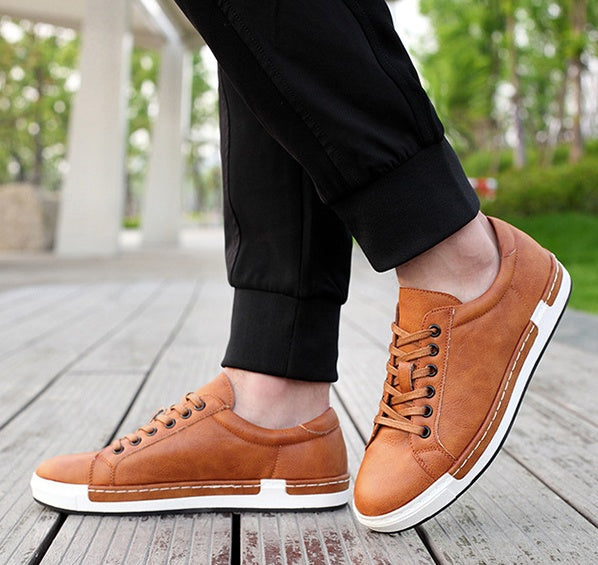 Men's Lace-Up Casual Leather-Look Shoes | PU Upper | EU 38-48