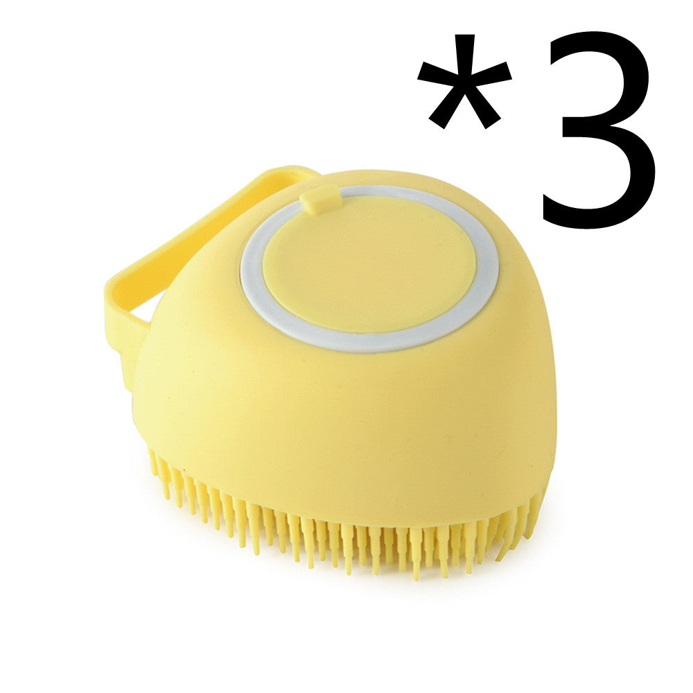 Silicone Pet Bath Massage Brush with Shampoo Dispenser | Dogs & Cats | JParker