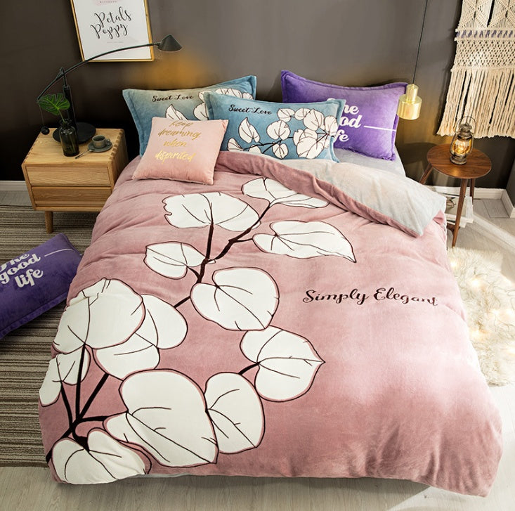 French Velvet Flannel Bedding Set | 4 Piece | 19 Prints