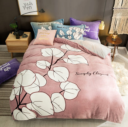 French Velvet Flannel Bedding Set | 4 Piece | 19 Prints