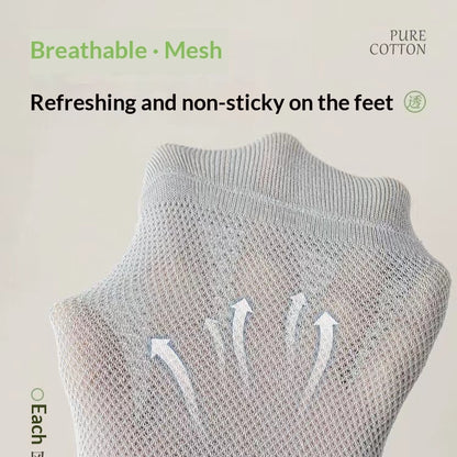 Unisex 100% Cotton Low-Cut Ankle Socks – Breathable Mesh Sole 7 Colours
