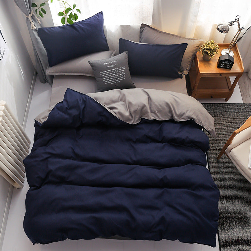 Brushed Plain Weave 4-Piece Bedding Set – 9 Colours, 5 Sizes