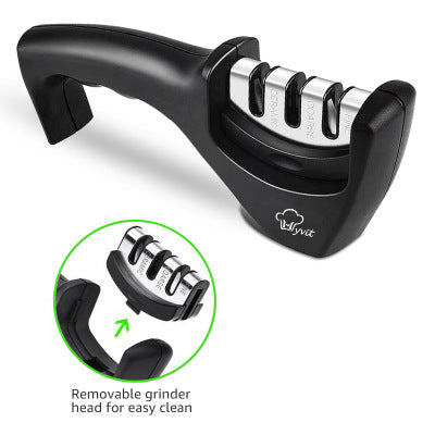 Knife Sharpener — Pull-Through Whetstone Sharpener with Tungsten Steel & Diamond Rods