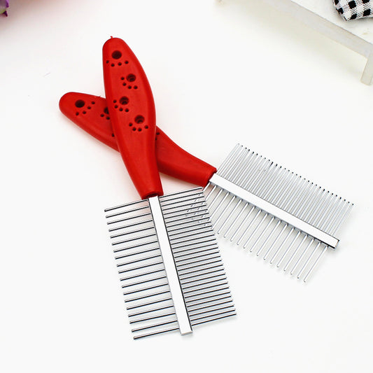 Double-Sided Pet Grooming Comb | Stainless Steel Detangling Comb for Dogs & Cats