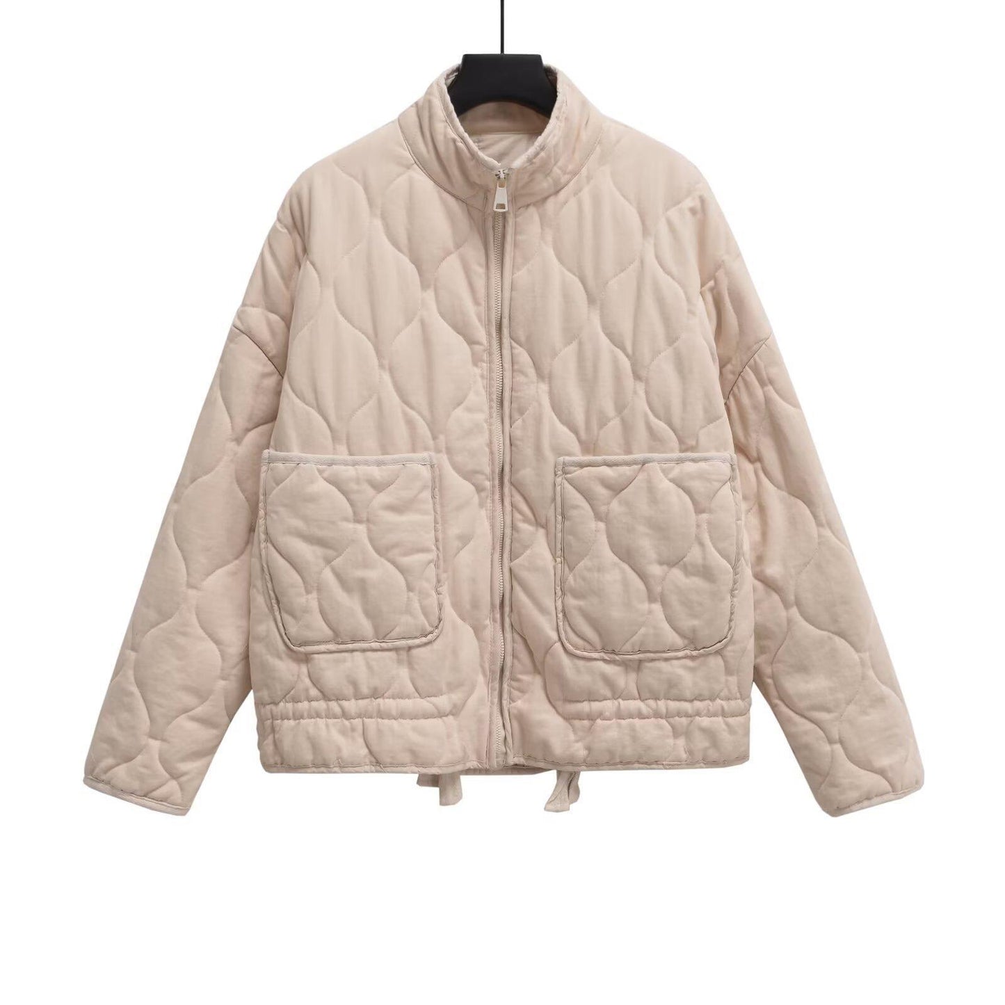 Women's Lace-Up Padded Coat with Pockets - 5 Colours
