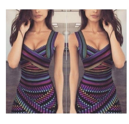Women's Printed Short-Sleeve Midi Dress