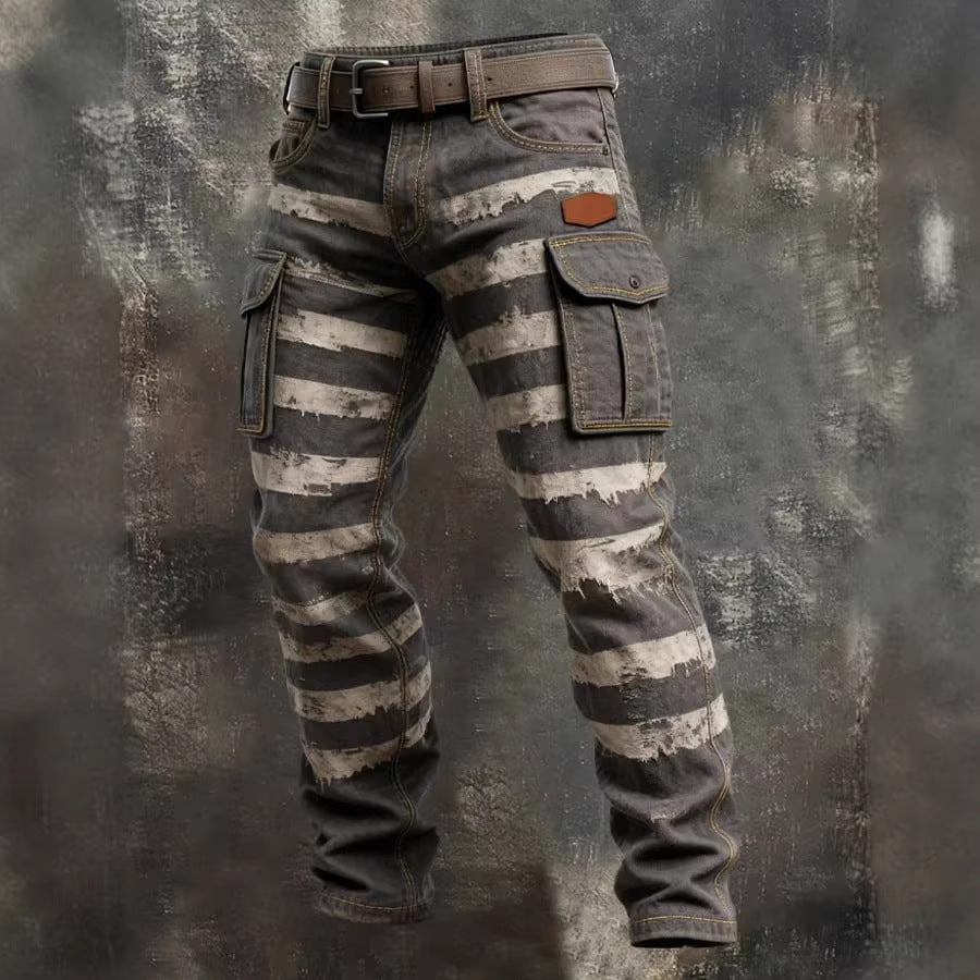 Men's Retro Print Straight-Leg Trousers | 12 Designs | S-5XL
