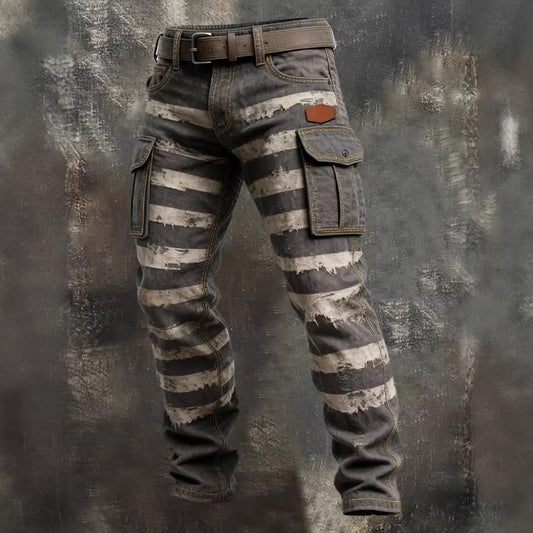 Men's Retro Print Straight-Leg Trousers | 12 Designs | S-5XL