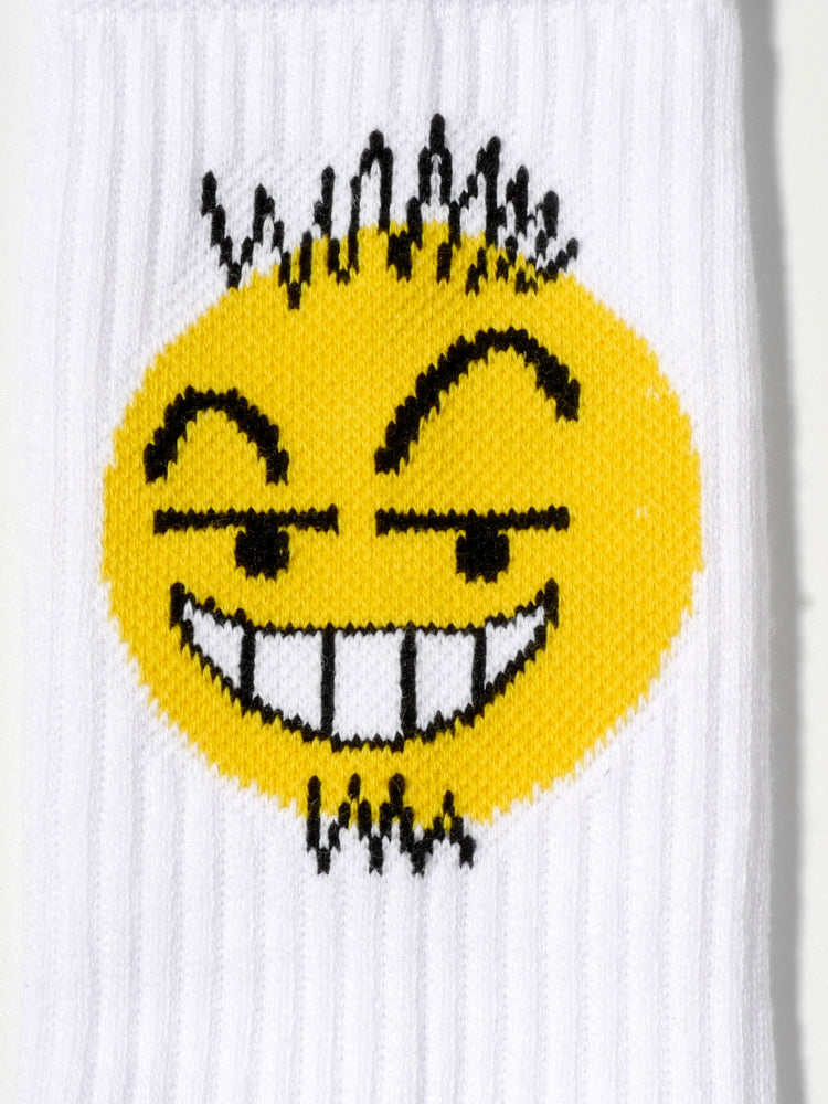 Men's White High-Tube Over-the-Calf Cotton Socks