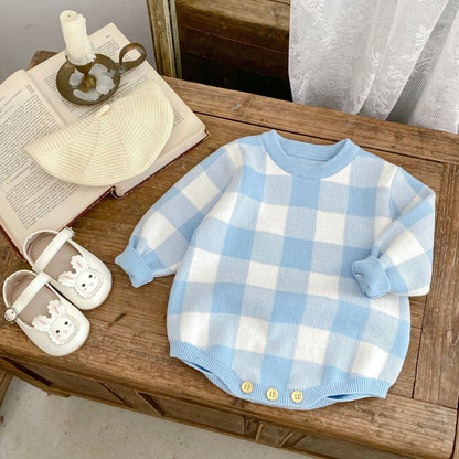 Baby Boys Cotton Knit Crew Neck Pullover | Soft Knitwear