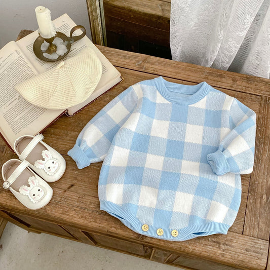 Baby Boys Cotton Knit Crew Neck Pullover | Soft Knitwear