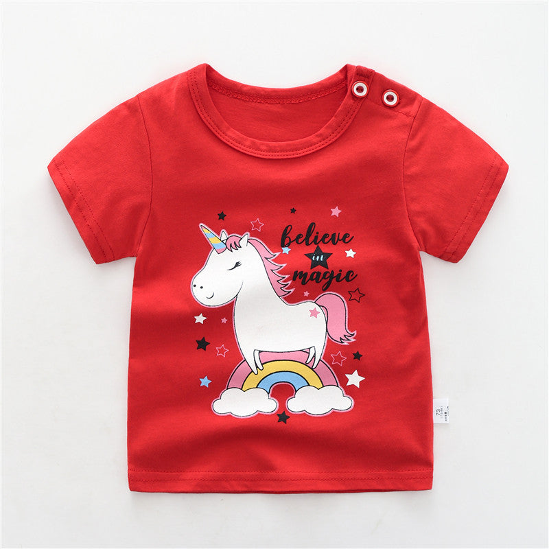Kids Cotton Short Sleeve T-Shirt | 10 Designs, Sizes 73–110cm