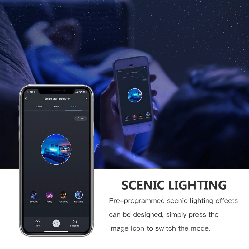 Starry Sky Projector Lamp — LED Galaxy Night Light for Bedroom & Home Decor