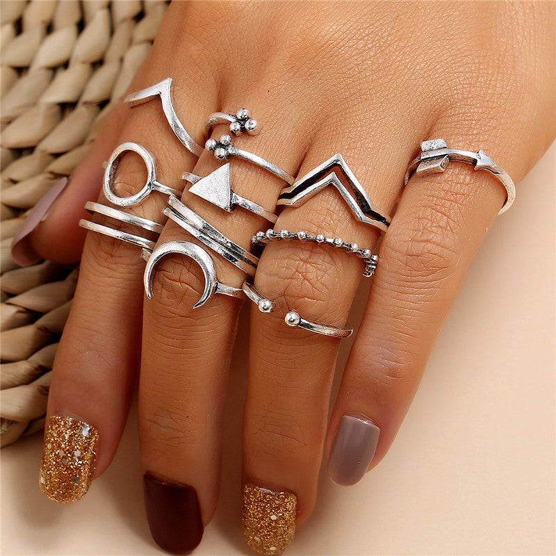 Women's Alloy Ring Set with Gemstone Inlay | 26 Designs | Stackable Rings