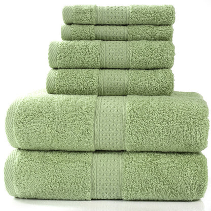 Pure Cotton 6-Piece Towel Set | Bath, Hand & Face Cloths