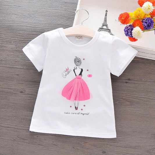 Women’s Cotton Short Sleeve Cartoon Print T-Shirt – 5 Colours