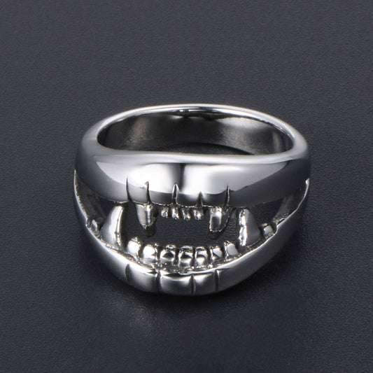 Unisex Titanium Steel Eagle Claw Ring – Vintage Polished Statement Band