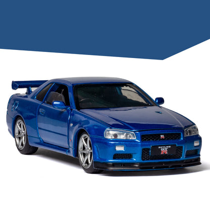 1:32 Nissan Skyline GTR34 Die-Cast Model Car - Sound & Light