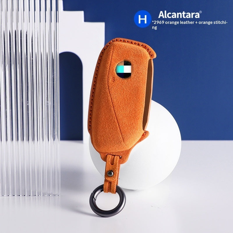 Suede Car Key Case with Keyring | BMW X5 X3 Key Cover