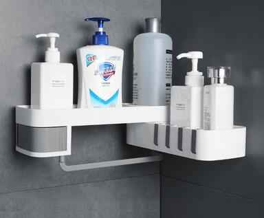 Bathroom Corner Shelf – Retro European Style Wall-Mounted Storage Rack