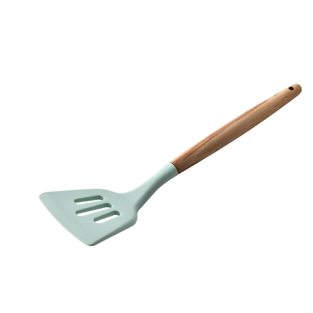 Silicone Kitchen Utensils with Wooden Handle