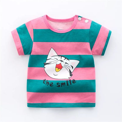 Kids Cotton Short Sleeve T-Shirt | 10 Designs, Sizes 73–110cm