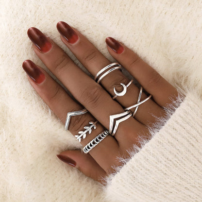 Women's Alloy Ring Set with Gemstone Inlay | 26 Designs | Stackable Rings