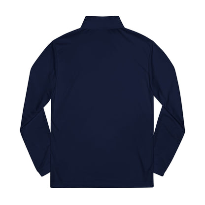 Adidas Embroidered Quarter-Zip Pullover | White Athletic Top