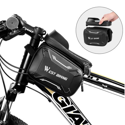Waterproof Bike Front Handlebar Bag – Hard Shell Touch Screen Phone Holder
