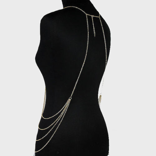 Women's Gold Pearl Body Chain Necklace – Electroplated Alloy Jewellery